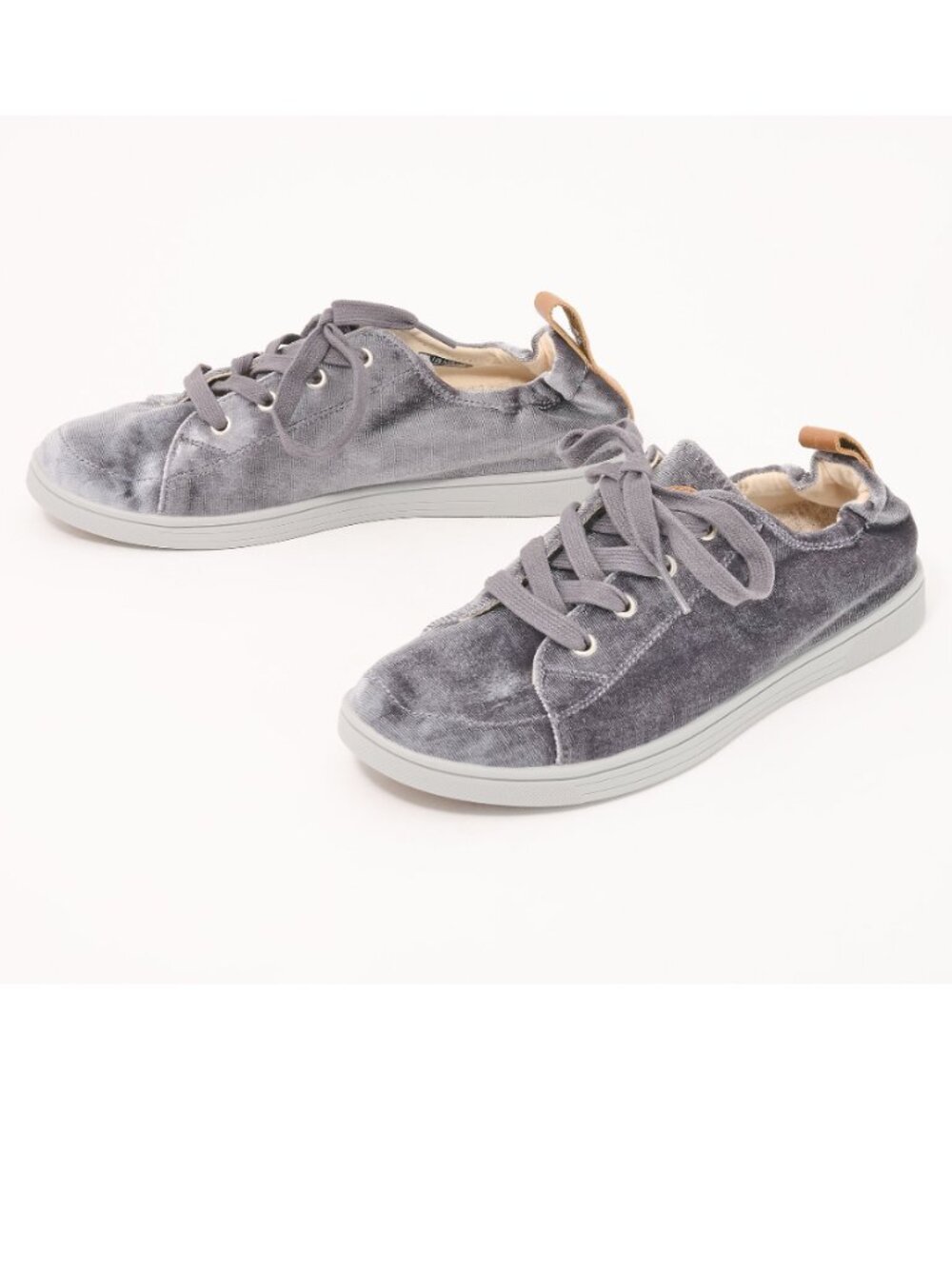 NWT Revitalign Santa Clara Betta Gray Shoe Orthotic Velvet Sneaker Women's 7 - Picture 2 of 13